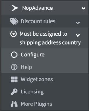 nopcommerce discount on shipping country navigation menu